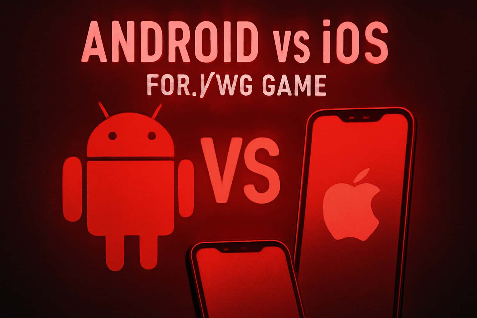 An informational image comparing Android and iOS for KWG Game.