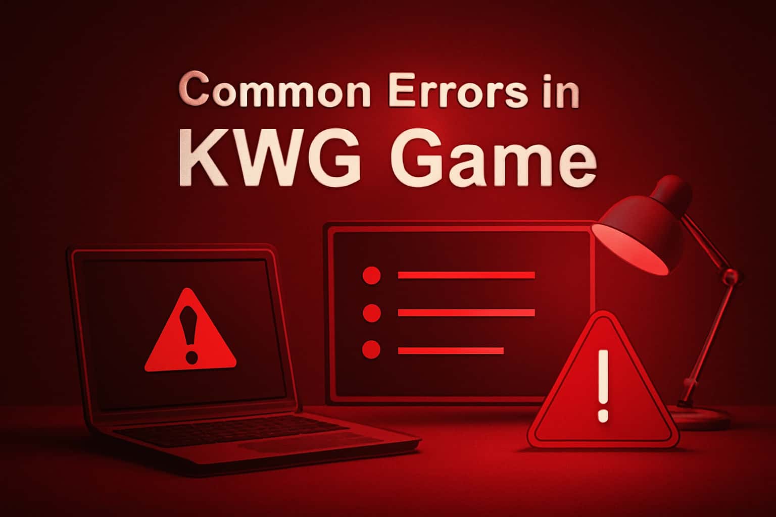 Informational scene depicting common errors in KWG Game