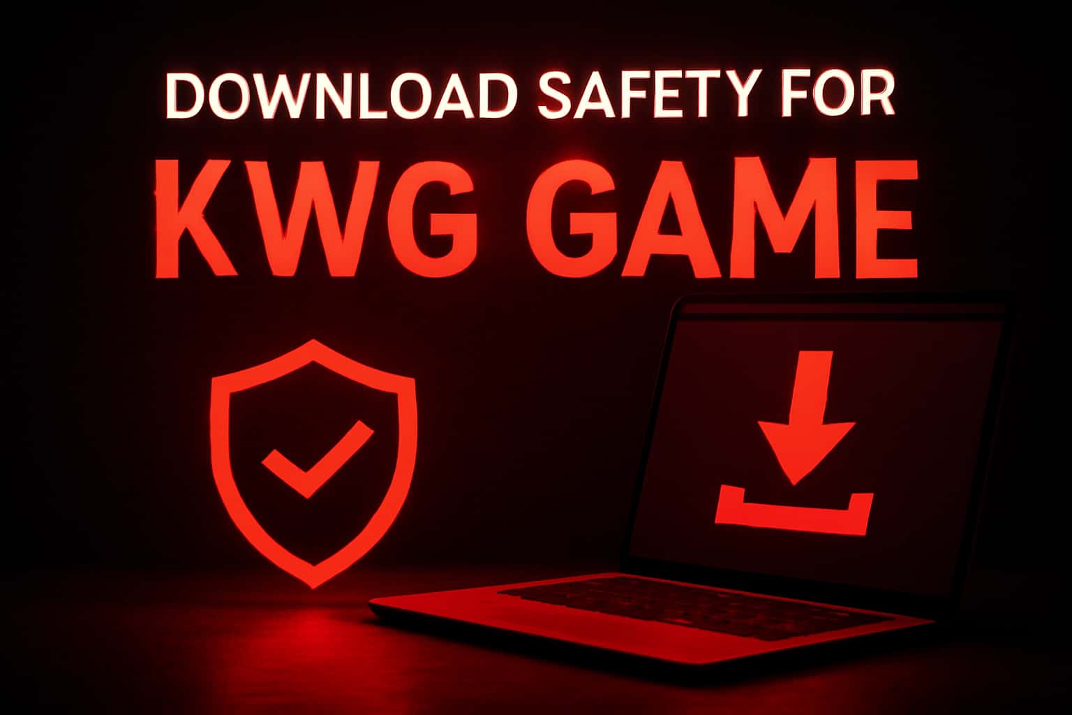 Informational scene illustrating the download safety process for KWG Game.