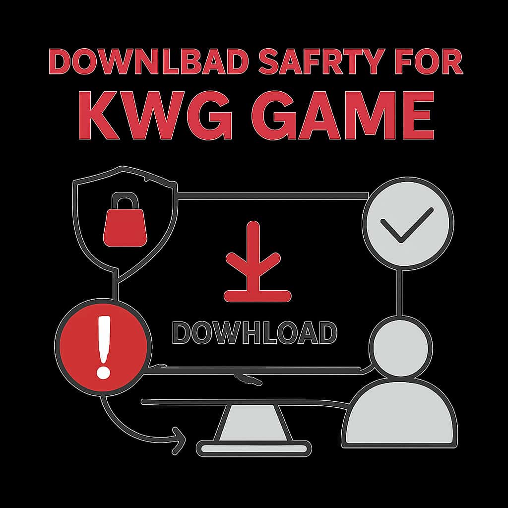 Diagram illustrating the safety measures for downloading KWG Game.