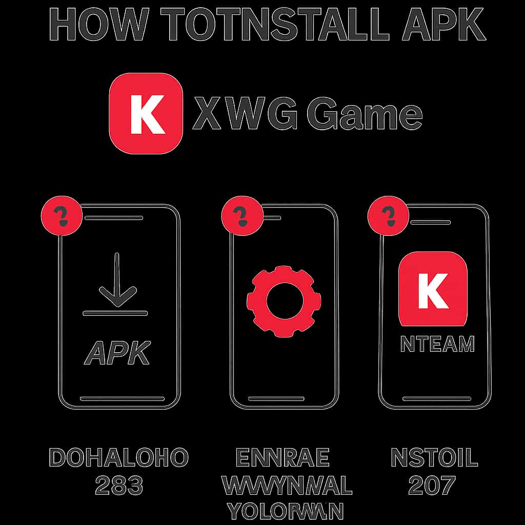 Diagram detailing the installation process for KWG Game APK.