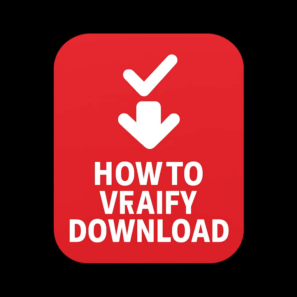 A badge representing the guidance on verifying KWG Game download.