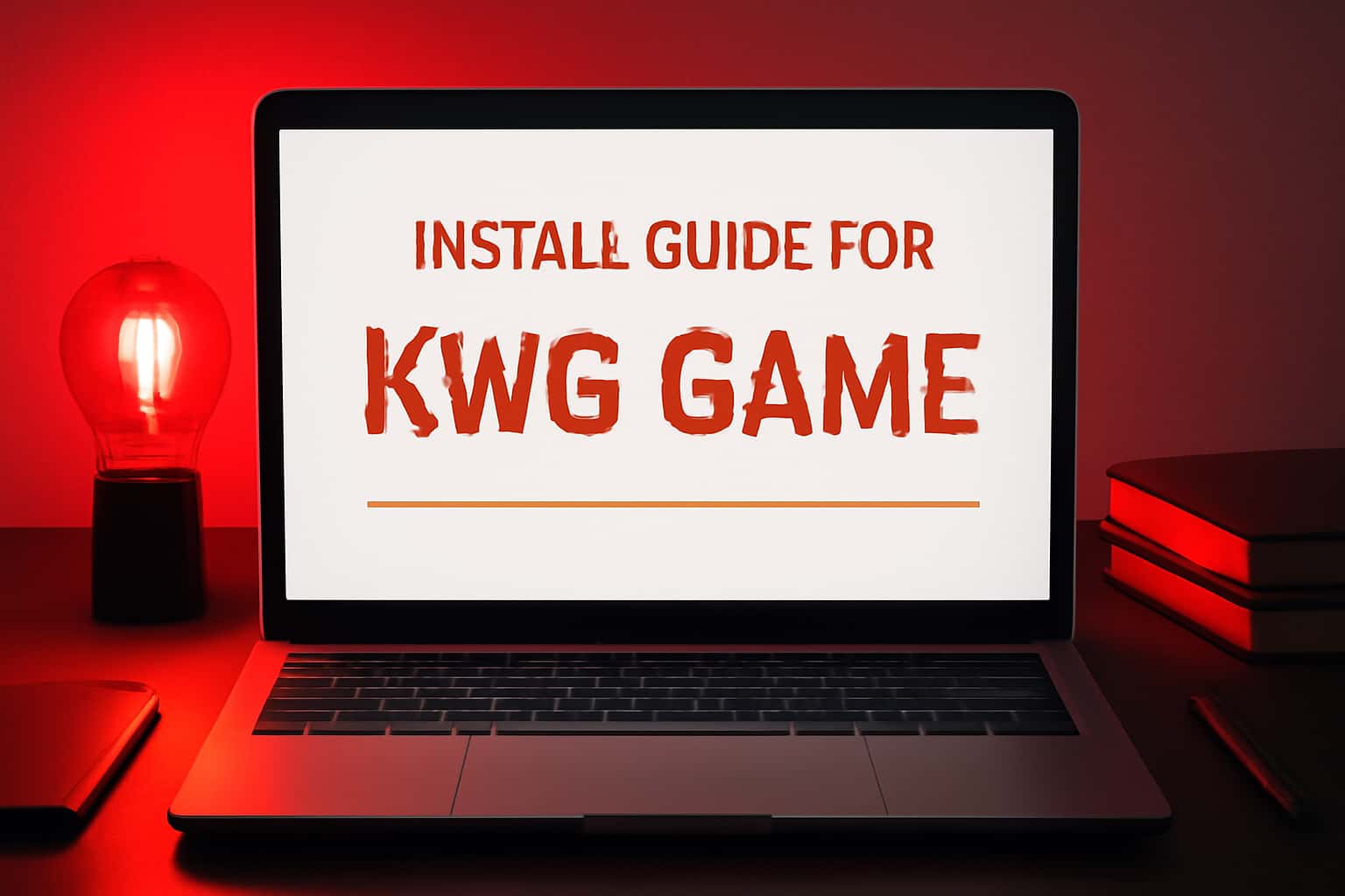 An informational image showing the Install Guide for KWG Game with #ff0000 accents.