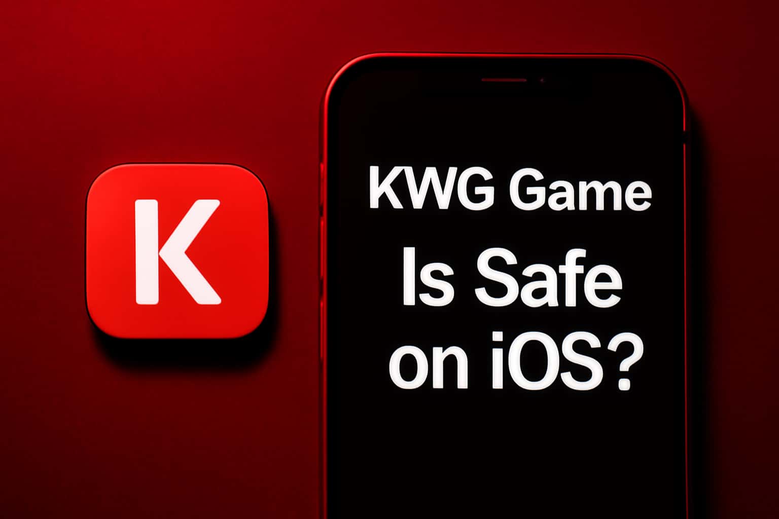 Illustration depicting KWG Game safety features on iOS.