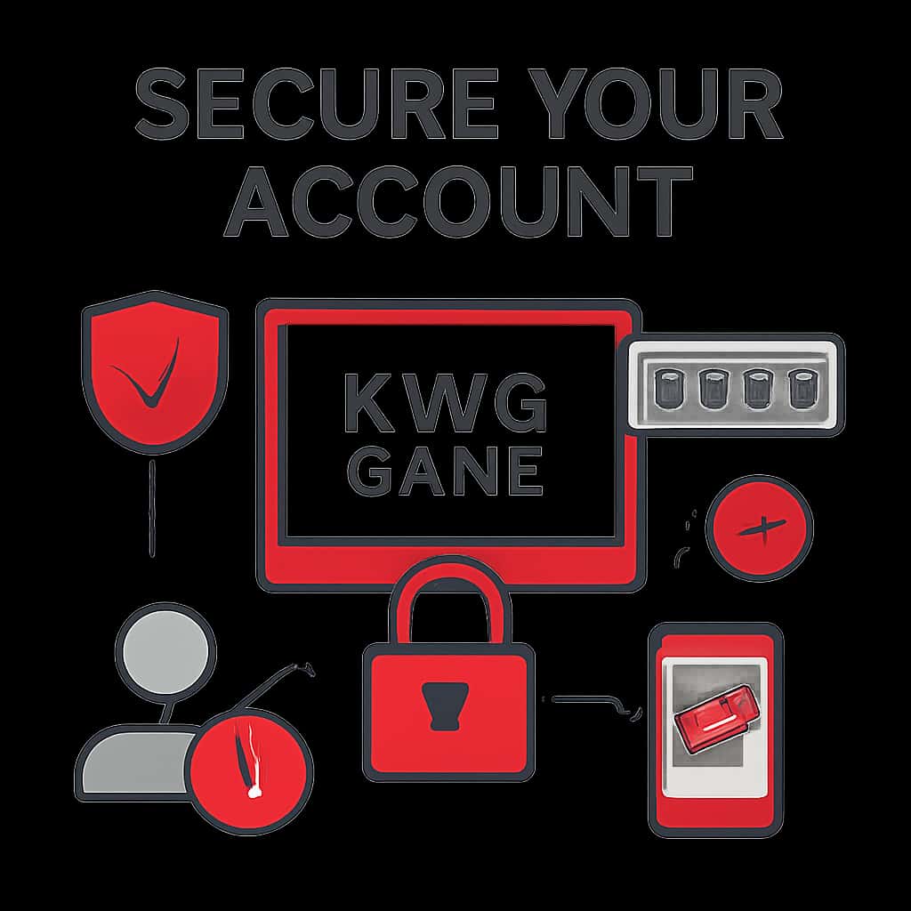 Illustration of steps to secure KWG Game account.