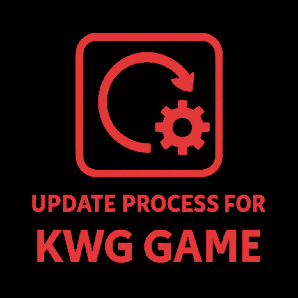 A badge illustrating the update process for KWG Game.